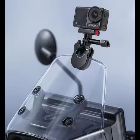 Motorcycle Windshield Action Camera Mount for GoPro 13 12 Insta360 Go Ultra for DJI Osmo Nano/360/Ac