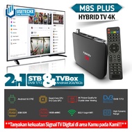 STB COMBO TV DIGITAL DVB-T2 DAN ANDROID TV HYBRID MECOOL M8S+ 4K UHD