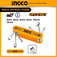 Bộ 6 đầu chìa mở đai ốc thép Crv INGCO HFND0601