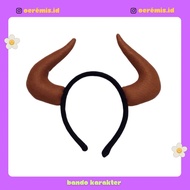 Bull Character Headband/Bull COSPLAY Headband/Animal Headband/Flannel Headband