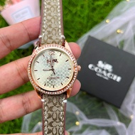 COACH Classic C Quartz Watch Fashion Casual Leather Strap Watches Jam Tangan Wanita
