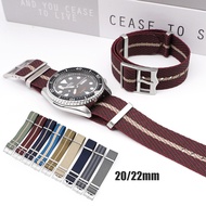 ♕ Weave Nylon Canvas Strap 20mm 22mm Military Stripe Sport Wrist Bracelet for Omega/Rolex/Seiko/Tudor Band Watch Accessories