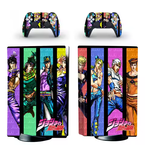 PS5 Disk Skin Sticker Vinyl JoJo's Bizarre Adventure PS5 Standard Disc Sticker for Console and 2 Con
