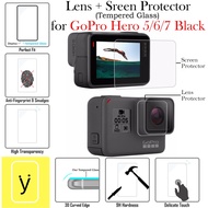 GoPro Hero 5 6 7 Black Tempered Glass Lens Protector + Screen Protector for GoPro Hero 5 6 7 Black