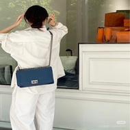 Chanel boy25 深藍x復古銀扣