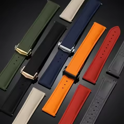 Premium Sweatproof Durable Quick Release FKM Rubber Watch Strap 20 21 22mmFor Omega Seamaster De Vil
