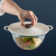 全家生活百貨 - 灰色矽膠保鮮蓋 (中) 湯碗蓋 圓形密封蓋 通用鍋蓋 替代保鮮紙 煲蓋