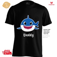 Daddy Shark Adult Shirt with FREE CUSTOM NAME MAXIMUM 8 LETTERS Baju T-shirt Dewasa