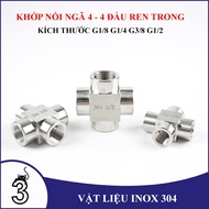 G-thread 4-way connector with internal thread 304 stainless steel material, various specifications G