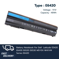 (ส่งฟรี ประกัน 1 ปี) แบตเตอรี่ โน๊ตบุ๊ค Compatible with Dell Latitude E6420 E5420 E6430 E6520 E6530 