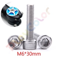 [Bowl Cover Screw M6 * 30mm] Stainless Steel Hexagon Socket Bicycle Bowl Set Top [C10-14]