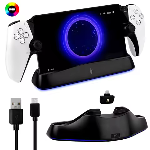 Auto-Align Charging Dock Station For PS5 PS Portal Charger Stand for PS Portal 7 Lights Handheld Sta