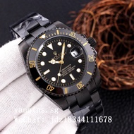 Rolex All Black Stainless Steel Case Submariner Series Ceramic Ring Men's Watch