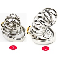 Male Stainless Steel Cock Cage with Anti-off Ring Chastity Device Ring sex toys