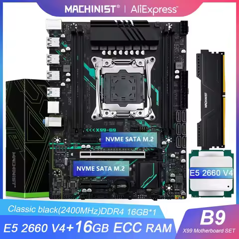 MACHINIST B9 X99 LGA2011-3 Motherboard kit Set + Intel Xeon E5 2660 V4 CPU Processor DDR4 16GB 2400m