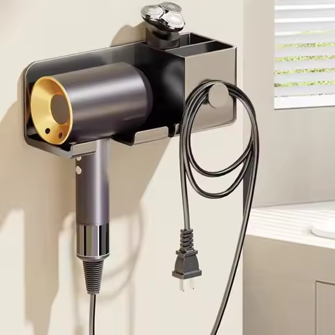 Wall-mounted Punch-free Toilet Hair Dryer Rack Bathroom Hair Dryer Storage Rack Hair Dryer Bracket B