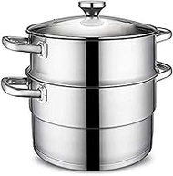 Double Layers Stainless Steel Steamer Household Composite Multi-layer Bottom 26cm Double Steamer