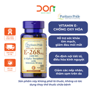 Vitamin E 268mg (400IU) With Selenium 50mg Puritan Pride Chống Lão Hóa Da