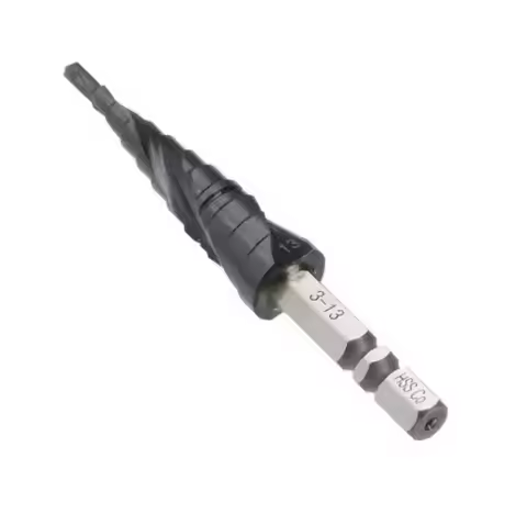 3-13mm HSS CO M35 TiALN HRC89 Hex Shank Spiral Groove Step Drill Bit for Stainless Steel Metal Hole 
