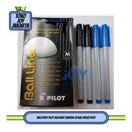 6pcs Ballpoint Pilot Balliner (warna Hitam/Biru) PILOT