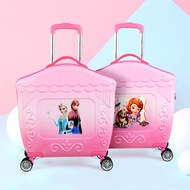 กระเป๋าเดินทางสีชมพูของเด็กลายการ์ตูนน่ารักขนาด Suitcases.18นิ้วสามารถขึ้นเครื่องได้ของเล่นสำหรับเดินทาง Koper Anak-Anak Gift.360ยางล้อสากลแบบหมุน °