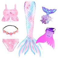 Kids Swim Mermaid Tail With Monofin Fin Girls Costume Children Halloween Party Gift Ariel Mermaid Sw