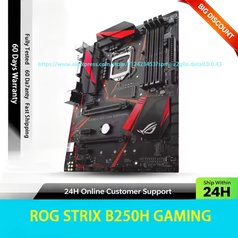 Used ASUS ROG STRIX B250H GAMING Motherboard LGA1151 B250 ATX DDR4 Max 64GB PCIE3.0 M.2 HDMI Support