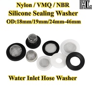 [HL-HY] Nylon/ VMQ/ NBR, Rubber Sealing Washer, (OD:18mm/19mm/24mm-46mm), Water Inlet Hose Washer