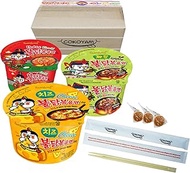 Samyang Hot Chicken Buldak Noodle Big Bowl 6 Flavors Combo (Original, 2X, Stew, Cheese, Jjajang, Kim