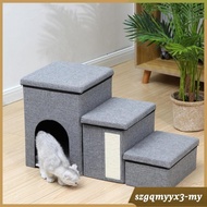 [ Foldable Pet Stairs Pet Stairs 3 Steps Comfortable Pet House Older Cat Ladder Pets Dog Step Cat Dog Steps Pet Storage Stepper