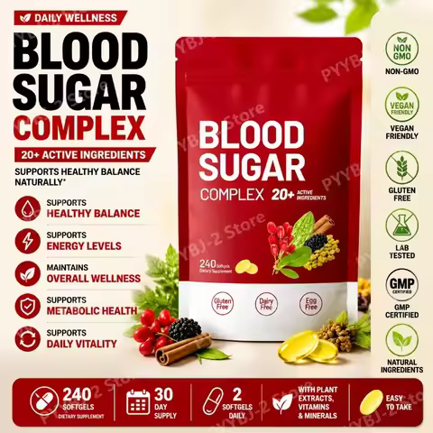 Blood Sugar Complex Supplement 240 Softgels Contain Multivitamin & Cinnamon,bitter Gourd 20 Herbs Ex