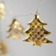 20 LED Lights, Led Metal Gold Christmas Tree Shaped Decorative Garland Fairy String Holiday Lights