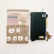 hairmo大頭熊前口袋收納袋(tn/hobo/MD/日記/筆記本/手帳)