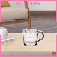 [Szluzhen3] Espresso Glass Milk Jug with Scale Thickened Multipurpose Espresso Measuring Cup with Handle for Drinks