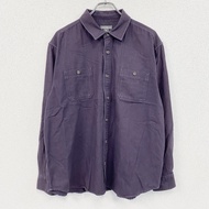 Eddie Bauer 長袖襯衫，兩個口袋，紫色，XL 碼，古著。