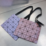 AT/♈Japan Issey Miyake Same StyleBaobaoGeometric Rhombus Bucket Bag Shoulder Crossbody Same Style Large Grid5*6Square Ba