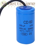 BETTER-JANE CD60 Start Capacitor, 500uF Wire Included CD60 Run Capacitor, Durable 250VAC Round Capac