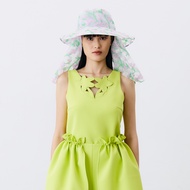 [DISAYA] - Sleeveless blouse with cut out flower at v neckline เสื้อเบลาส์แขนกุดแต่งลายดอกไม้