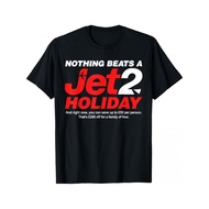 Funny Jet2 Holiday Slogan T-Shirt for Men & Women - "Nothing Beats a Jet2 Holiday" Graphic Print, Bl