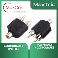 Maxcon RCA FEMALE to 2 x RCA MALE Splitter Adaptor / Y Type Adaptor / Converter RCA Y SPLITTER - EA-