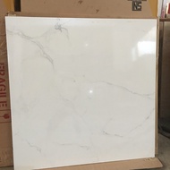 Keramik 60x60 kilap glossy lantai glosy putih snow white marmer