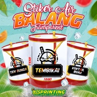 🔥HOT🔥 Sticker Air Balang Transparent Kalis Air - Aesthetic / Simple / Stylo / Tahan Lasak (ABT4)