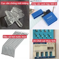 Fiber pin • Paper bite • Bite block • Stainless steel head