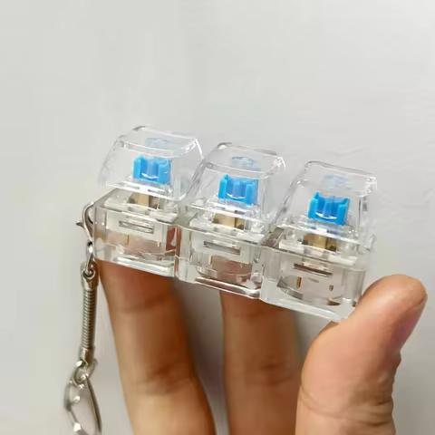 New Transparent 3/4/9 Keys Finger Keyboard Keycap Stress Relief No Light Fidget Keychain Pass The Ti