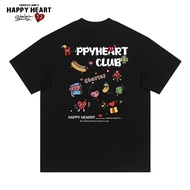 CHARLES JANGS HAPPY HEART | เสื้อยืดชายพิมพ์ลายการ์ตูนกราฟฟิตี้