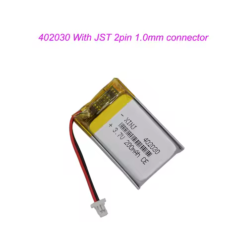 3.7V 200mAh 0.74Wh Li Battery Cell 402030 Li-ion JST 2pin 1.0mm Connector For Sat Nav Mp4 Car Camera