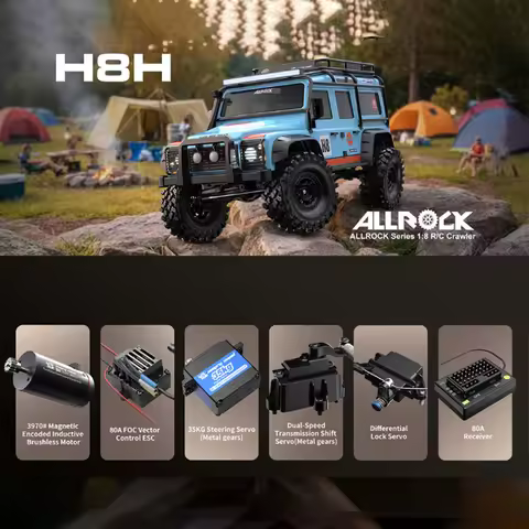 Meijia Xin West H8h Defender 1:8 Scale Brushless 3S Off-Road RC Car with Differential Lock Remote Co