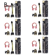 6Pcs PCI-E Riser 009S Plus Card PCIE PCI E Extender GPU X16 USB 3.0 to 6Pin Adapter Cable Riser for Video Card Mining(A)