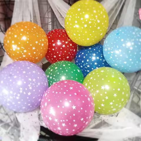 12inch 2.8g Star Printed Circular Latex Balloon for Wedding Festival Birthday Party Store Decoration