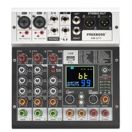 FREEBOSS 4 Channel Mixing Table 99 DSP Effect Bluetooth Audio Mixer USB PC Record Sound Console 48V 